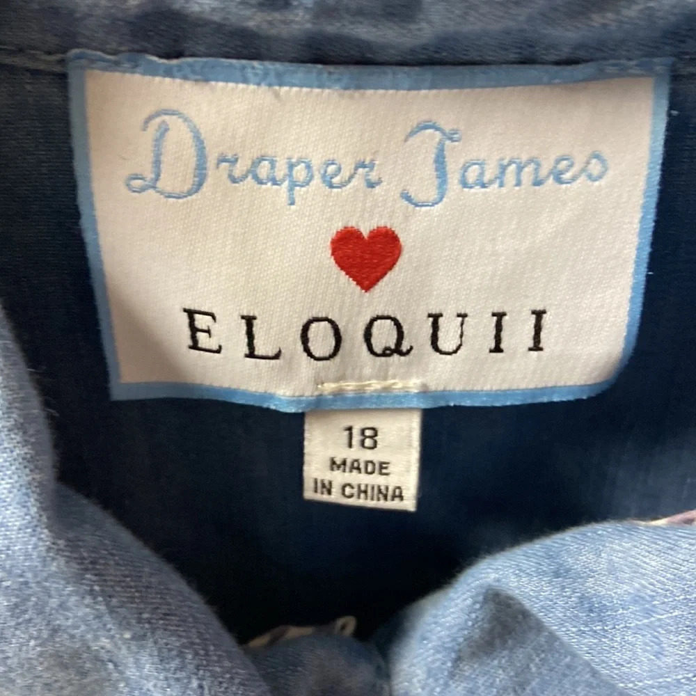 Draper James for EloquiiI Cold-Shoulder Button Down size 18 #1124 - Picture 8 of 8